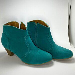 Turquoise Faux Suede Rue 21 Booties L 8/9